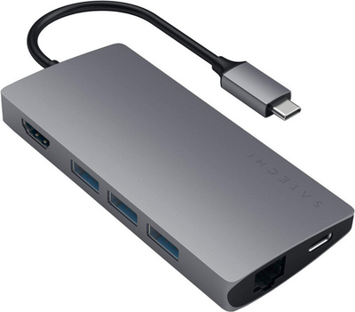 Përshtatës Satechi USB-C Multi-Port 4K Ethernet v2, i hirtë