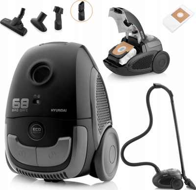Fshesë me korrent Hyundai VC068B, me qese, 4.5kg, e zezë
