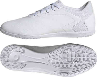 Këpucë futbolli për sallë Adidas Predator Accuracy.4, taban gome, sintetike, të bardha