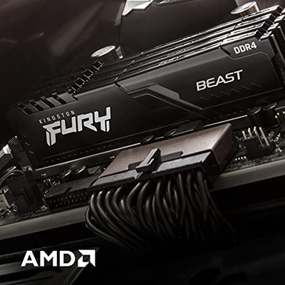 RAM Kingston Fury Beast KF426C16BBK2/64, 64GB DDR4, 2666MHz CL16, e zezë