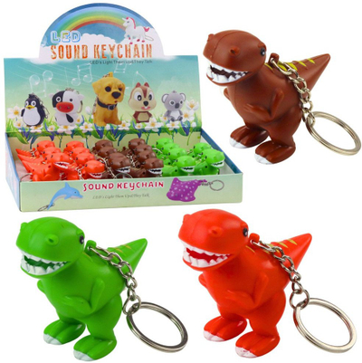 Varëse çelësash dino me LED dhe zëra, shumëngjyrëshe