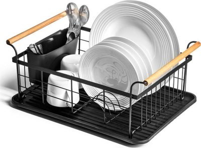 Tharëse enësh Vilde, 42.5x29.5x19 cm, metal dhe plastikë, e zezë