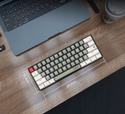 Tastierë mekanike gaming Defender FORGE GK-345, pa kabllo Bluetooth 2.4 GHz, RGB, gri me të bardhë