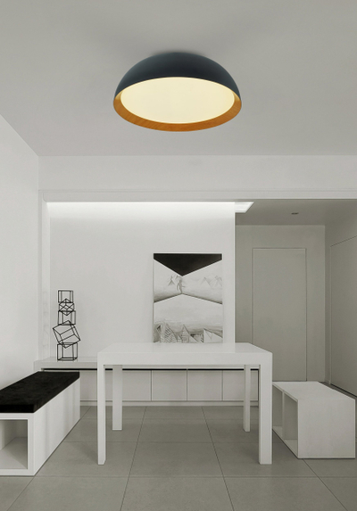 Lampë tavani LED Domoletti SIAN D40, 40cm, 4000K, e zezë