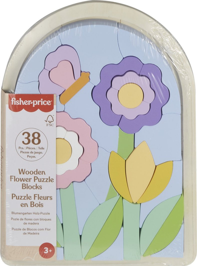 Puzzle druri Fisher-Price, lule, 37 pjesë, 3+
