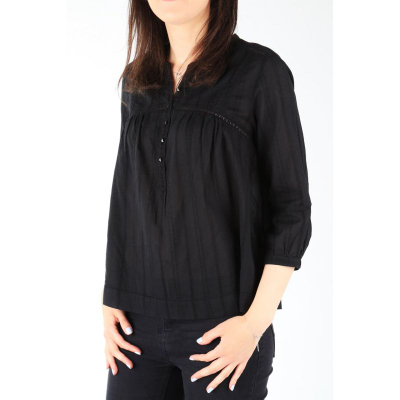 Женска кошула Levis 63959-0004, тричетврт ракави, со копчиња, црна