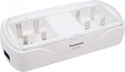 Karikues baterish Panasonic BQ-CC15E, universal, me kapak të tejdukshëm, i bardhë