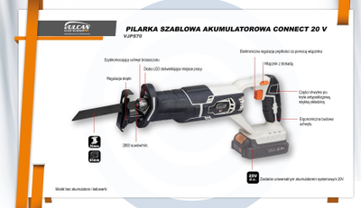 Sharrë reciproke Connect 20V, pa bateri, pa karikues