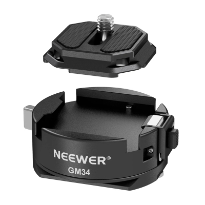 Bazë rapide kamera Neewer GM34, sistem Arca-Swiss, alumini, e zezë