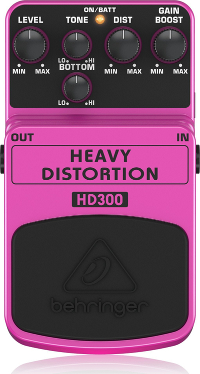Pedal distortion Behringer HD300 Heavy Distortion, për kitarë elektrike, rozë