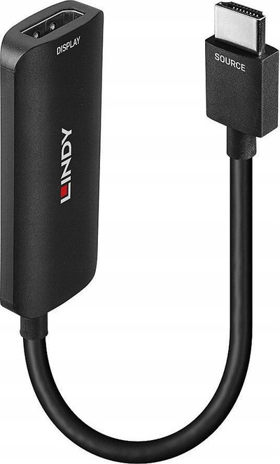 Adapter video Lindy HDMI në DisplayPort, 4K 60Hz, i zi