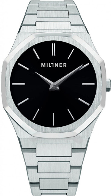 Orë dore Millner Oxford Silver Black, 40 mm