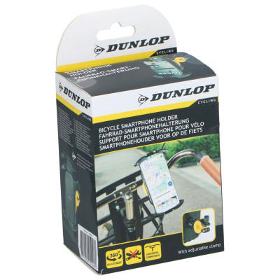 Mbajtëse telefoni për biçikletë Dunlop, rrotullim 360°, e zezë