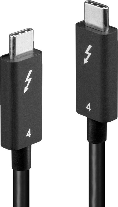 Kabllo Lindy Thunderbolt 4, 2m, 40Gbps, e zezë