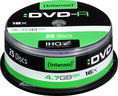 Set DVD-R Intenso 4101154, 4.7GB, 16x, 25 copa