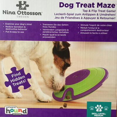Lodër ushqimi për qen Outward Hound Green Spin N Eat, 2 kupa, jeshile