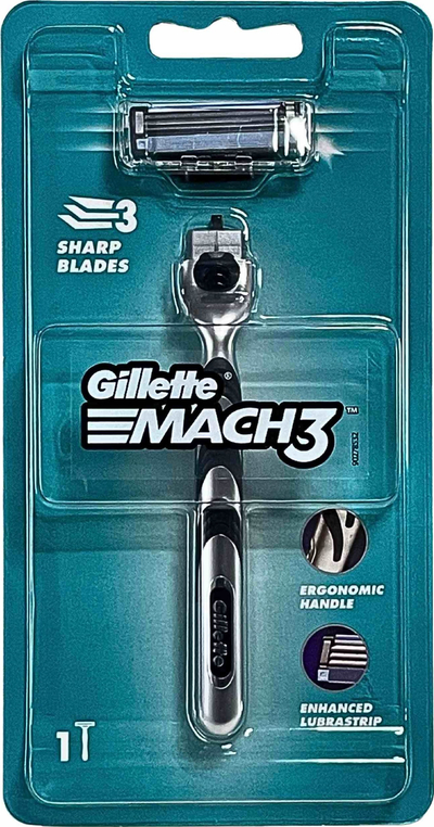 Brisk rroje Gillette Mach3 për burra, dorezë, me tehe që ndërrohen