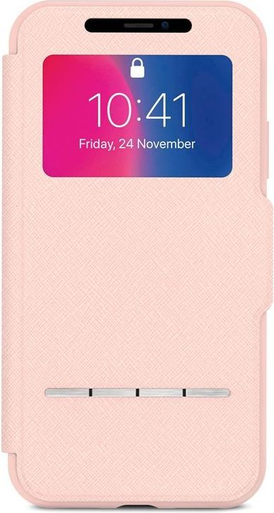 Заштитна кутија Moshi SenseCover за iPhone X, футрола со капаче, луна розова