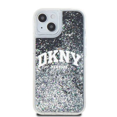 Mbulesë telefoni DKNY Liquid Glitter Arch Logo, për iPhone 14, plastike, e zezë