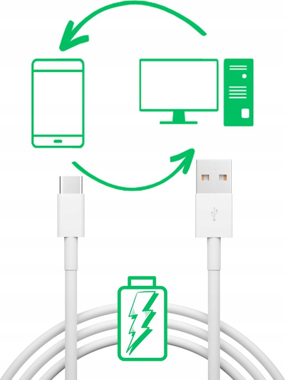 Kabllo Blow USB-A - USB-C, 1.5 m, e bardhë