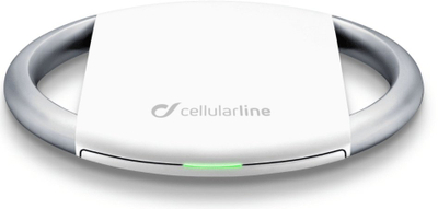 Karikues wireless Cellularline WIRELESSPADIPHW, 7.5W, me adapter 12W, i bardhë