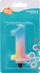 Qiri për ditëlindje Godan numri 1 pastel ombre, 8 cm, shumëngjyrësh