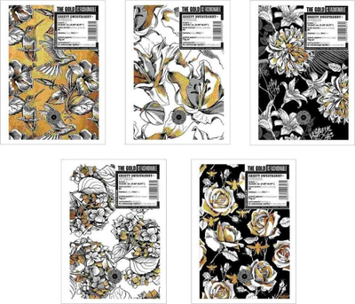 Fletore Promised Land A5, 96 fletë me katrorë, set 5 copë, lule ari