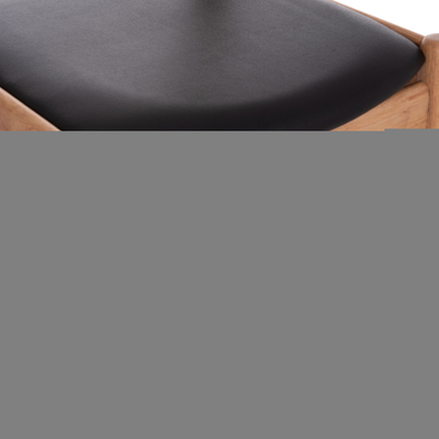 Karrige me krahë Cersei HM9946, dru rubberwood, sedilje PU, e zezë