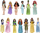 Kukulla Disney Princess Mattel MTTHLW02, set me 6 copë, ngjyra përzier