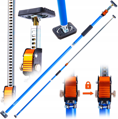 Mbajtëse teleskopike GEKO, kapacitet 60 kg, 160-290 cm, blu