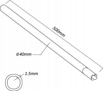 Mast antene Maclean MCTV-931, çelik i galvanizuar, 50 cm, gri