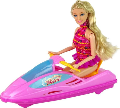 Set lodrash Leantoys Doll Motorboat, varkë me motor, plastike, rozë