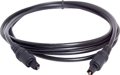 Kabllo optike audio Kraftika Toslink M/M, 1m, 4mm, e zezë