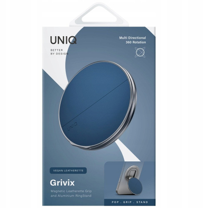 Mbajtëse magnetike telefoni GRIVIX Classic, palos, me lëkurë sintetike vegan, blu çeliku