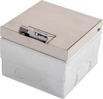 Kuti dyshemeje PP2M-B, çelik inox i furçuar, për 2 module, argjendtë