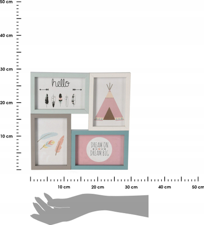 Kornizë kollazh Home Styling Collection, për 4 foto 10x15 cm, MDF, me shumë ngjyra