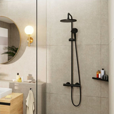 Sistem dushi Hansgrohe Vernis Blend 200 EcoSmart, termostat, matt black