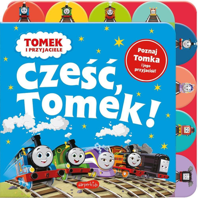 Детска книга HarperKids Hello Tomek Thomas and Friends, тврд картон, со јазичиња, многуобоен