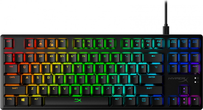 Tastierë mekanike HyperX Alloy Origins Core, për lojra, me drita RGB, HX Blue, QWERTY US, e zezë