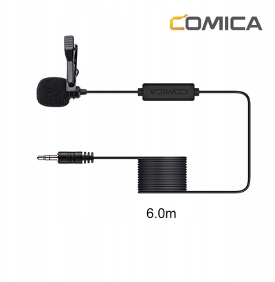 Mikrofon lavalier Comica CVM-V01CP, 6m, omnidireksional, i zi