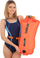 Buoy sigurie për not Enero Inflatable Safety Buoy Dry Pocket 2 in 1, 72x36 cm, portokalli