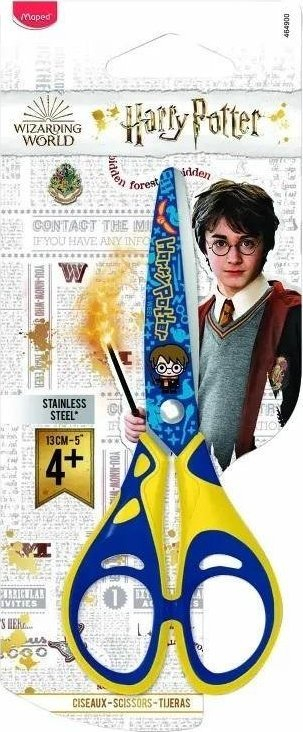 Gërshërë për fëmijë Maped Harry Potter Charms, 13cm, inox, të verdha blu