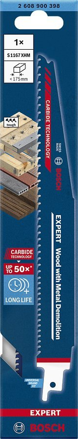 Teh sharrë reciproke Bosch Expert S1167XHM, 225mm, set 3 copë