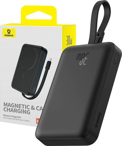 Power bank Baseus Magnetic Mini, 10000mAh, karikim i shpejtë 30W PD, me magnet, e bardhë