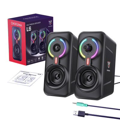 Altoparlantë gaming ONIKUMA L6, 10W, Bluetooth 5.0, LED RGB, të zinj