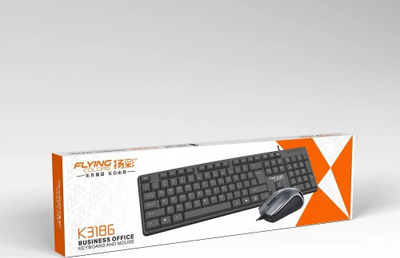 Set tastierë dhe mi U+U K3186, USB, me kabllo, i zi
