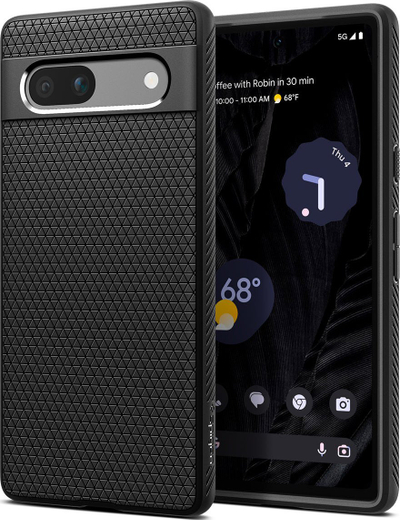 Kapak telefoni Spigen Liquid Air për Google Pixel 7a, matte, i zi