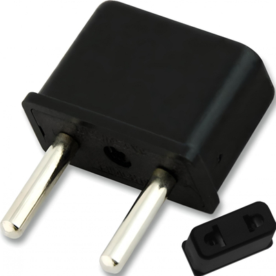Adapter prizë udhëtimi USA në EU, 125–250V, i zi