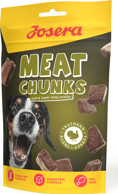 Награда за кучиња JOSERA Meat Chunks Turkey, суво грицкање без житарки, 70g