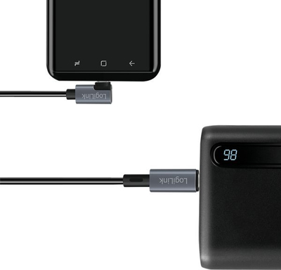 Kабел USB LogiLink CU0182, USB C во USB C, 1 m, 60 W, црно-сребрен